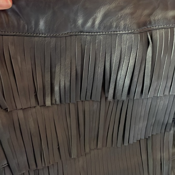 New w/tags. Leather fringe skirt - Picture 6 of 8